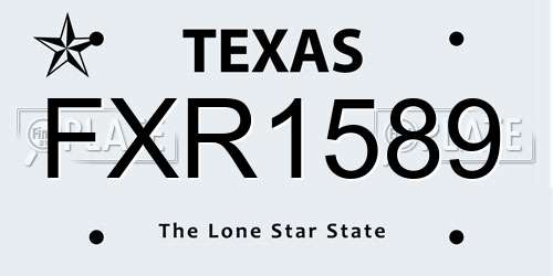 FXR1589 Texas License Plate