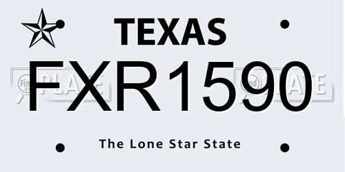FXR1590 Texas License Plate