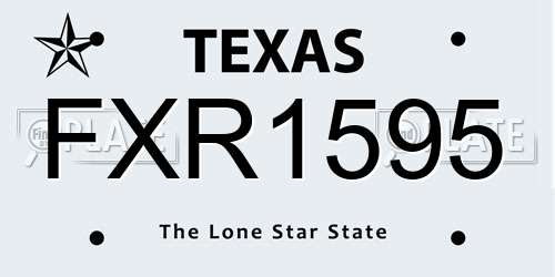 FXR1595 Texas License Plate