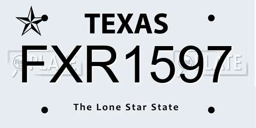 FXR1597 Texas License Plate