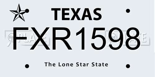 FXR1598 Texas License Plate