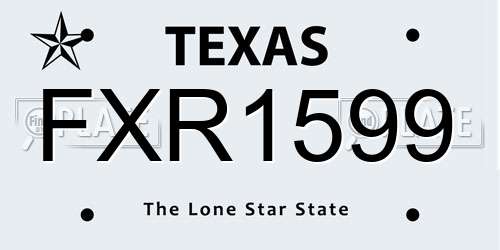FXR1599 Texas License Plate