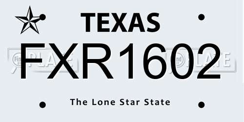 FXR1602 Texas License Plate