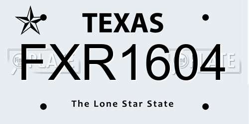 FXR1604 Texas License Plate