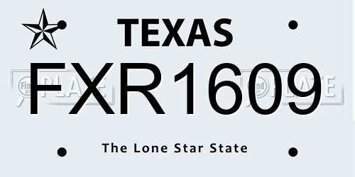 FXR1609 Texas License Plate