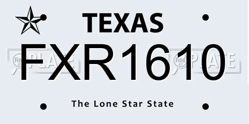 FXR1610 Texas License Plate