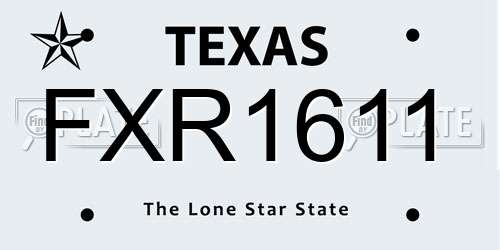 FXR1611 Texas License Plate