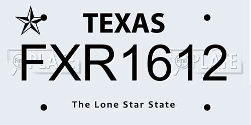 FXR1612 Texas License Plate