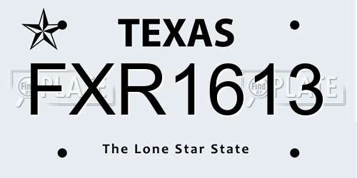FXR1613 Texas License Plate