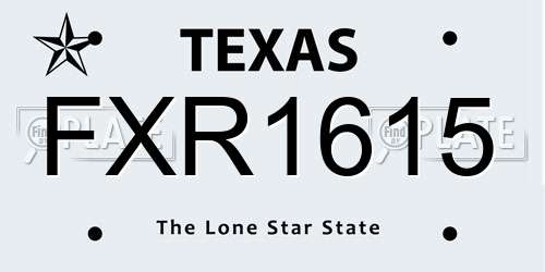 FXR1615 Texas License Plate