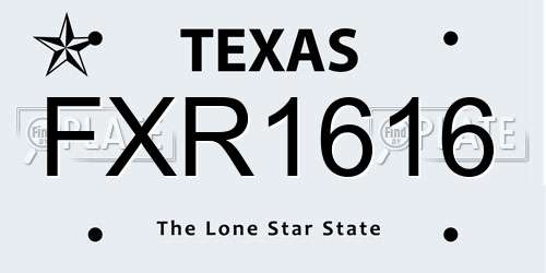 FXR1616 Texas License Plate