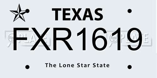 FXR1619 Texas License Plate