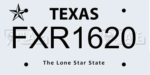 FXR1620 Texas License Plate