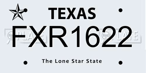 FXR1622 Texas License Plate