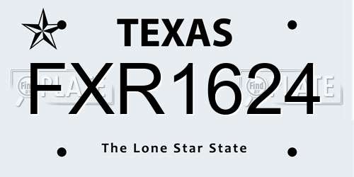 FXR1624 Texas License Plate
