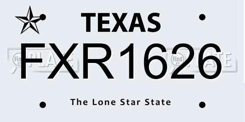 FXR1626 Texas License Plate