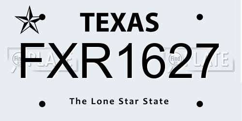 FXR1627 Texas License Plate