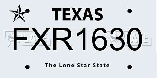 FXR1630 Texas License Plate