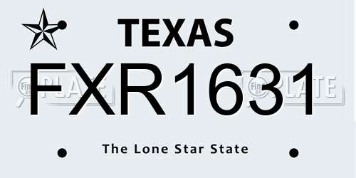 FXR1631 Texas License Plate