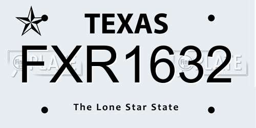 FXR1632 Texas License Plate