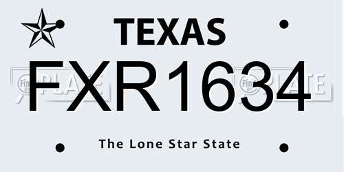 FXR1634 Texas License Plate