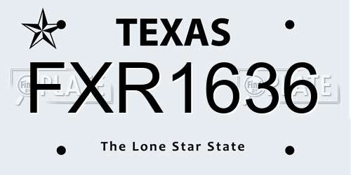 FXR1636 Texas License Plate