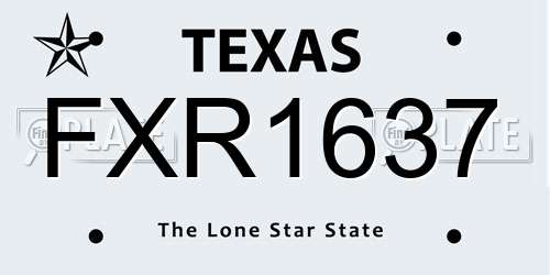 FXR1637 Texas License Plate