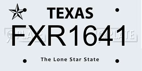 FXR1641 Texas License Plate