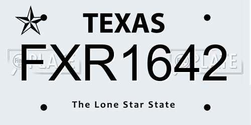 FXR1642 Texas License Plate