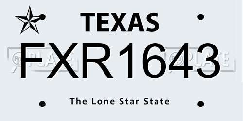 FXR1643 Texas License Plate