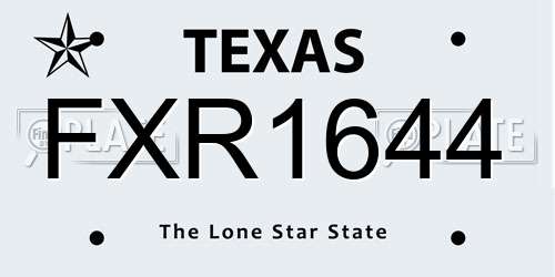 FXR1644 Texas License Plate