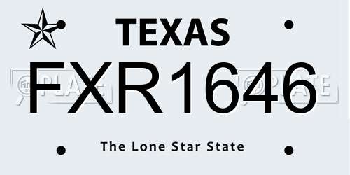 FXR1646 Texas License Plate