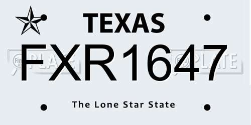 FXR1647 Texas License Plate