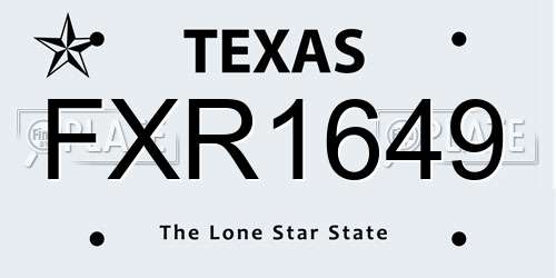 FXR1649 Texas License Plate
