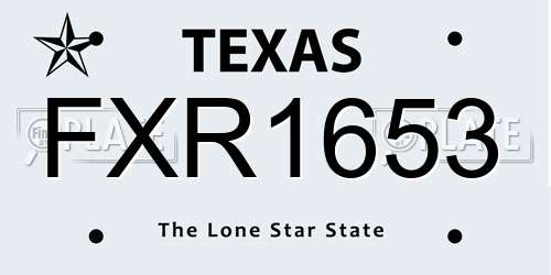 FXR1653 Texas License Plate