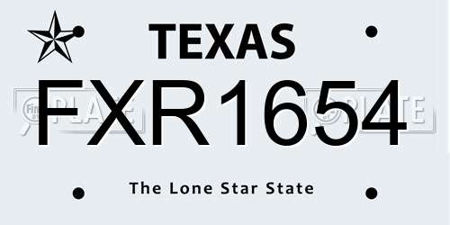 FXR1654 Texas License Plate
