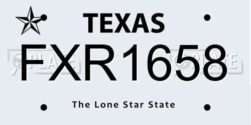 FXR1658 Texas License Plate