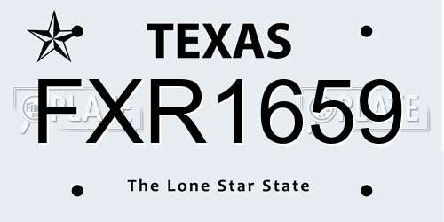 FXR1659 Texas License Plate