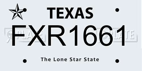 FXR1661 Texas License Plate