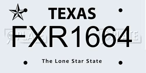 FXR1664 Texas License Plate