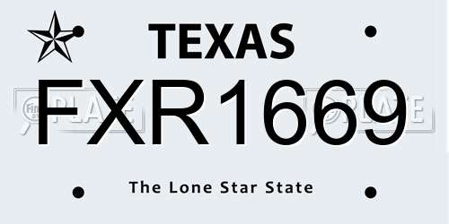 FXR1669 Texas License Plate