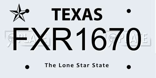 FXR1670 Texas License Plate