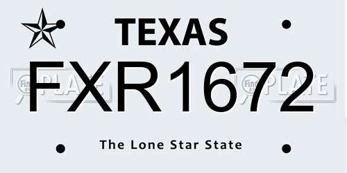 FXR1672 Texas License Plate