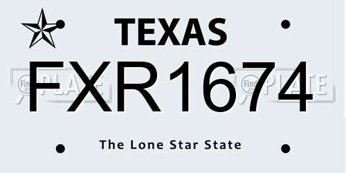 FXR1674 Texas License Plate