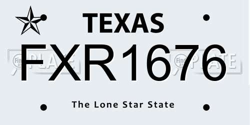 FXR1676 Texas License Plate
