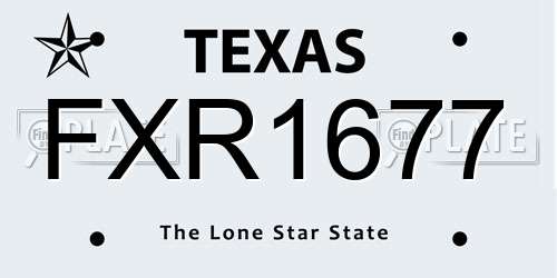 FXR1677 Texas License Plate