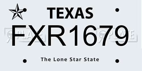 FXR1679 Texas License Plate