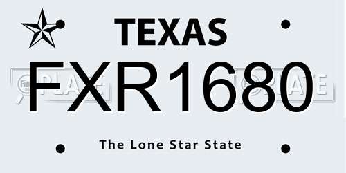 FXR1680 Texas License Plate