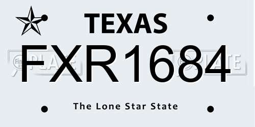 FXR1684 Texas License Plate