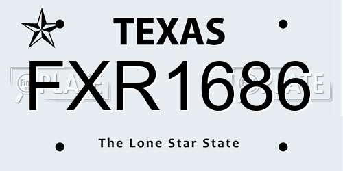 FXR1686 Texas License Plate